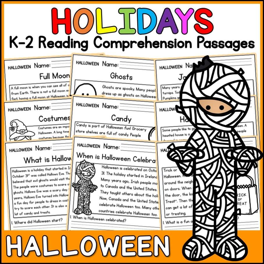 Halloween Holidays Reading Comprehension Passages K 2 Made By Teachers Halloween Holidays Reading Comprehension Passages K 2 Made By Teachers