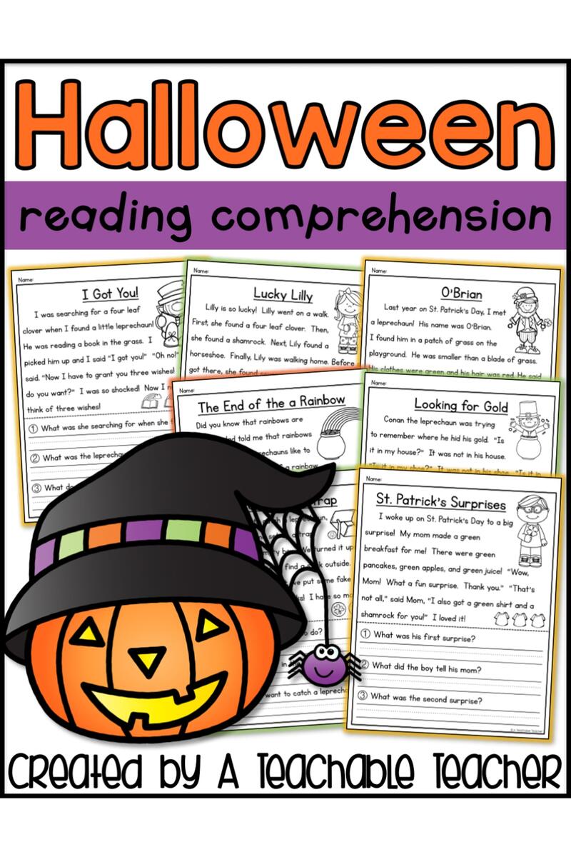 Halloween Reading Comprehension A Teachable Teacher Halloween Reading Comprehension A Teachable Teacher
