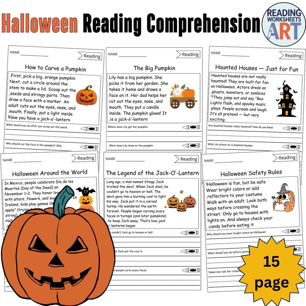 Halloween Reading Comprehension Passages With Questions Literacy Activities Writing Worksheets Etsy Israel Halloween Reading Comprehension Passages With Questions Literacy Activities Writing Worksheets Etsy Israel
