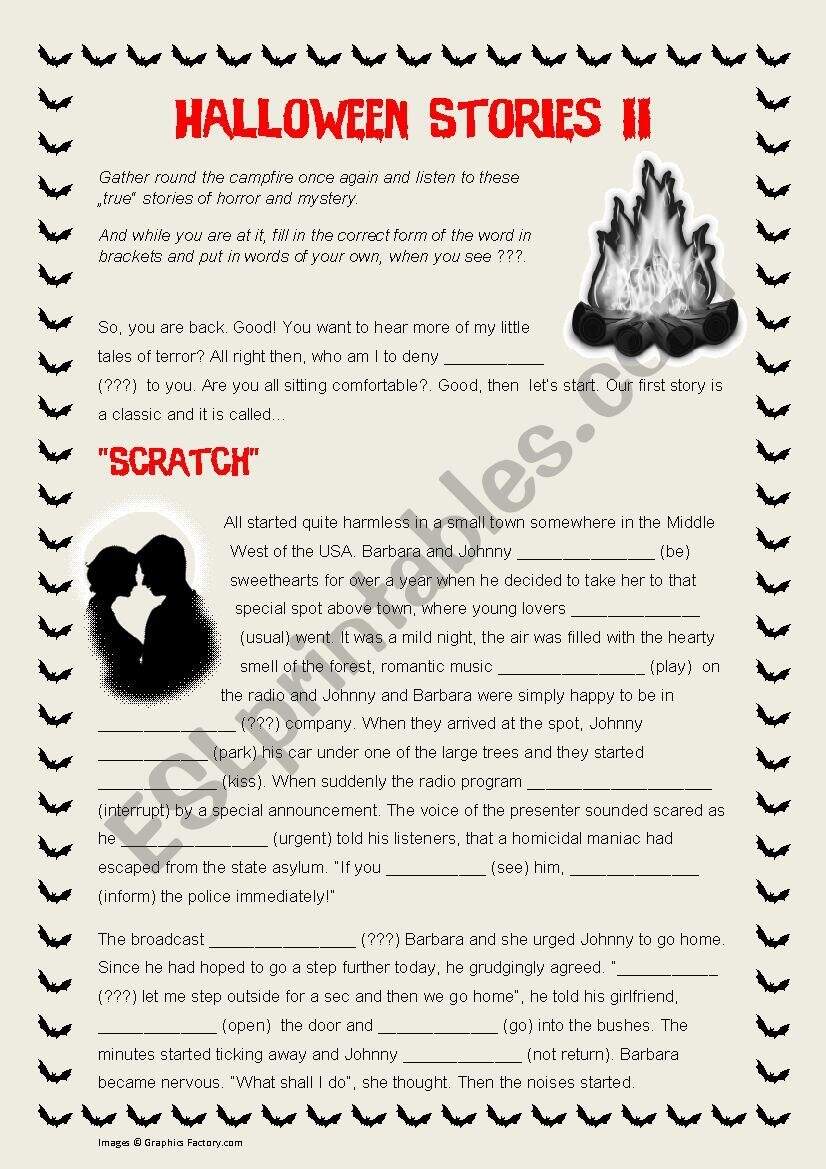 Halloween Stories Part II ESL Worksheet By Englishchris