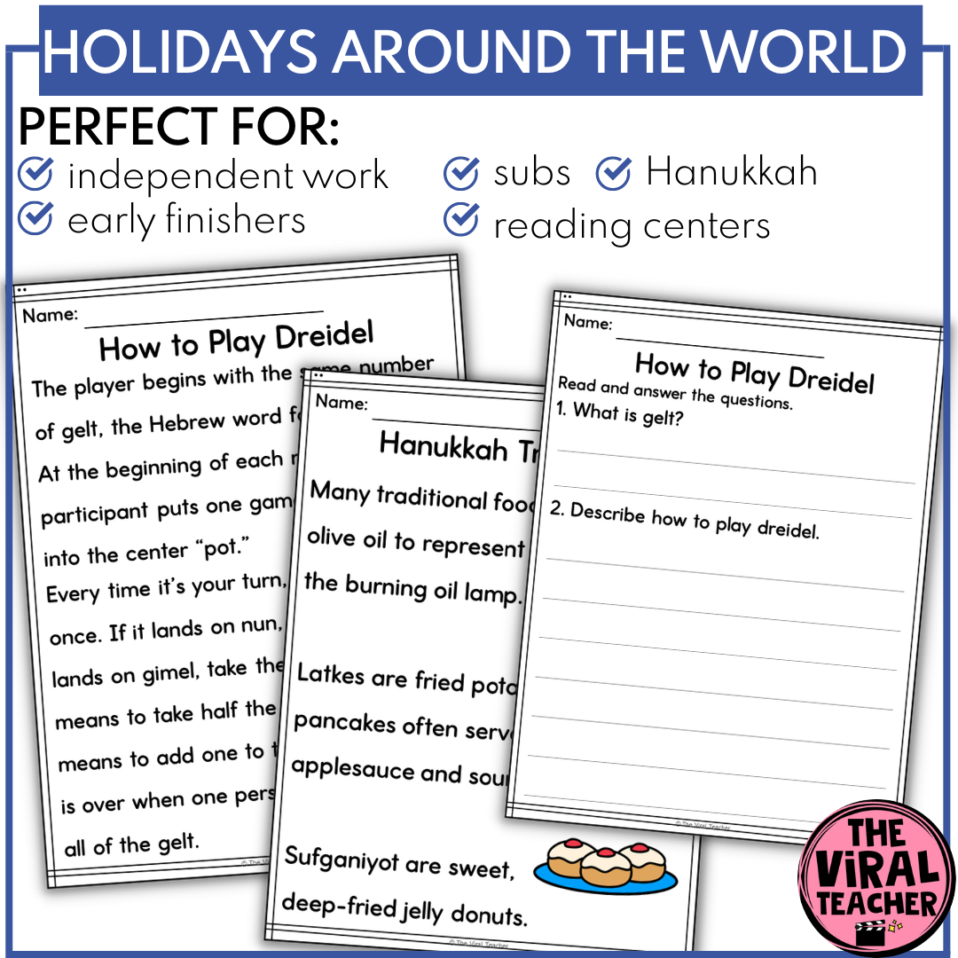 Hanukkah Reading Comprehension Worksheets And Google Slides Activity Made By Teachers Hanukkah Holidays Reading Comprehension Passages K 2 Worksheets Library
