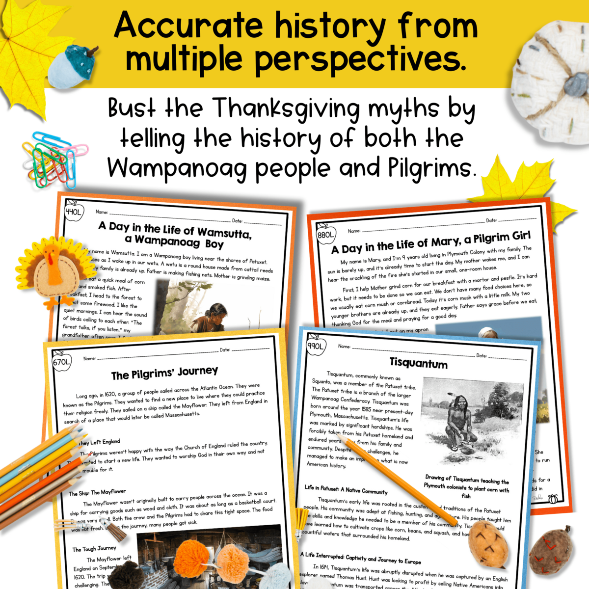 The First Thanksgiving Social Studies Reading Comprehension Passages K 2 Made By Teachers
