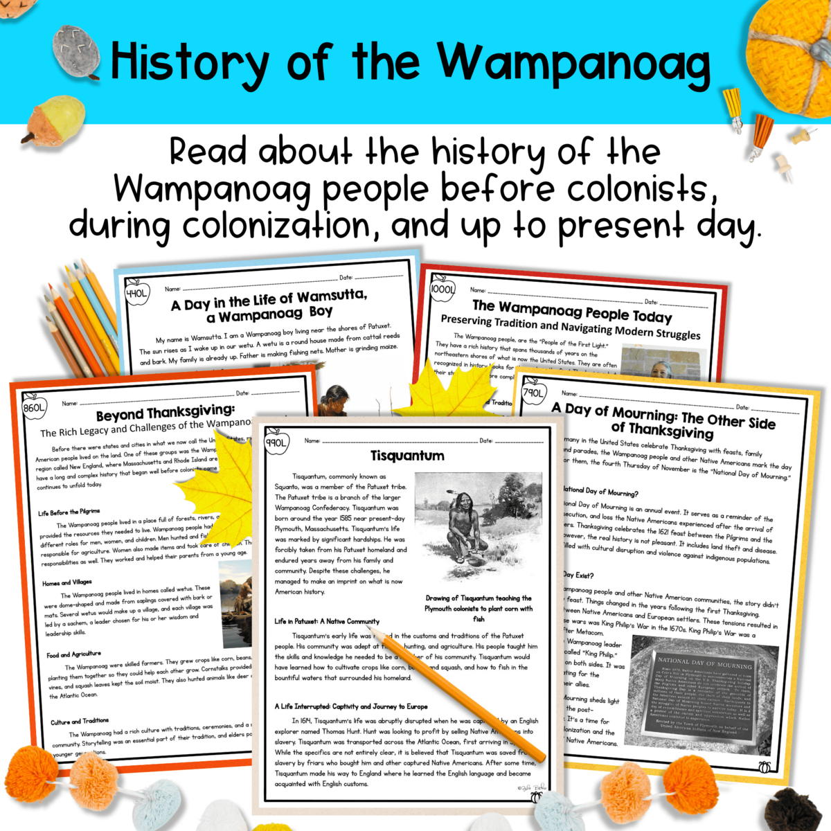 History Of Thanksgiving Reading Comprehension Passages MagiCore