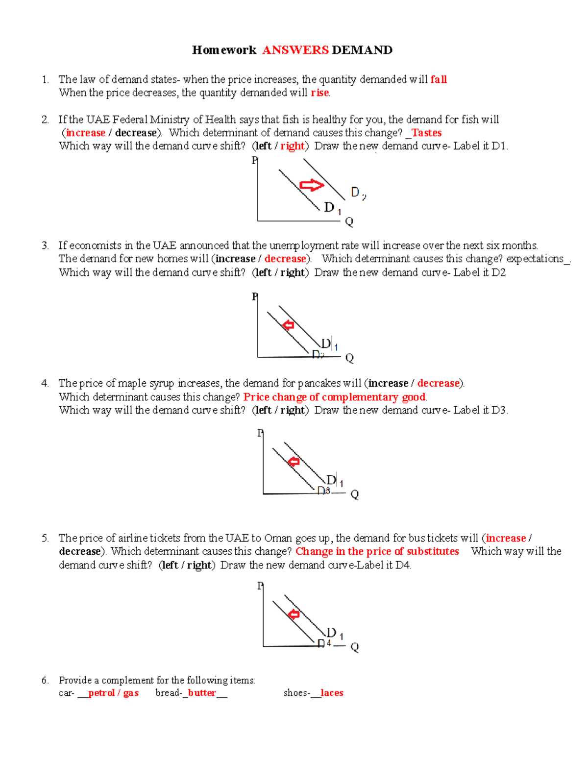 Homework Answers On Demand Factors For ECON 101 Studocu