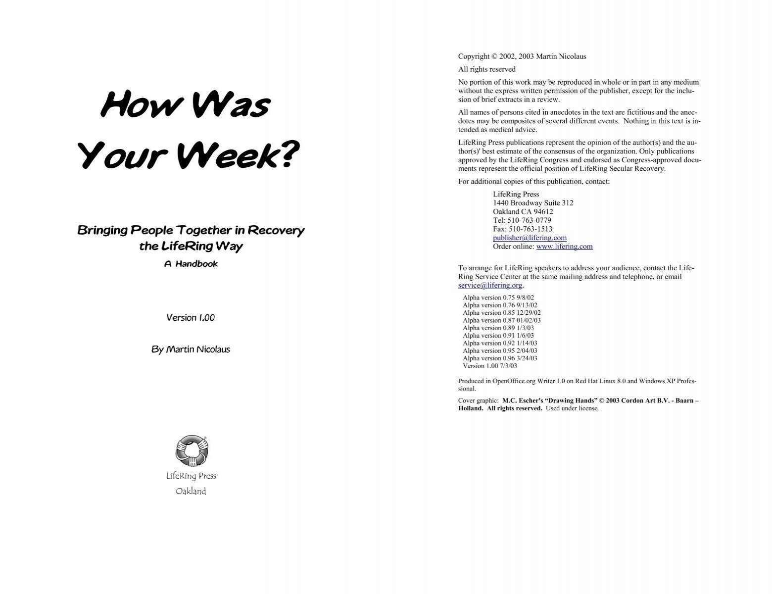 How Was Your Week PDF LifeRing How Was Your Week PDF LifeRing