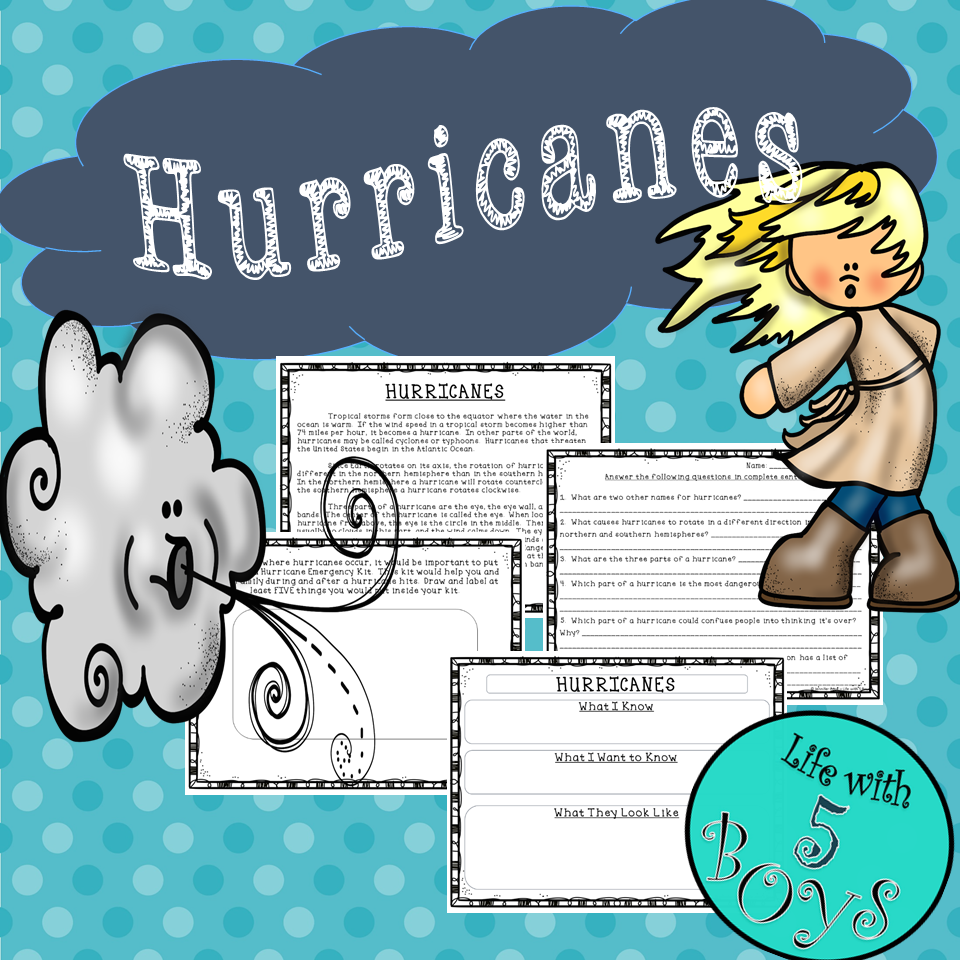 Hurricanes Reading Comprehension Activity Classful