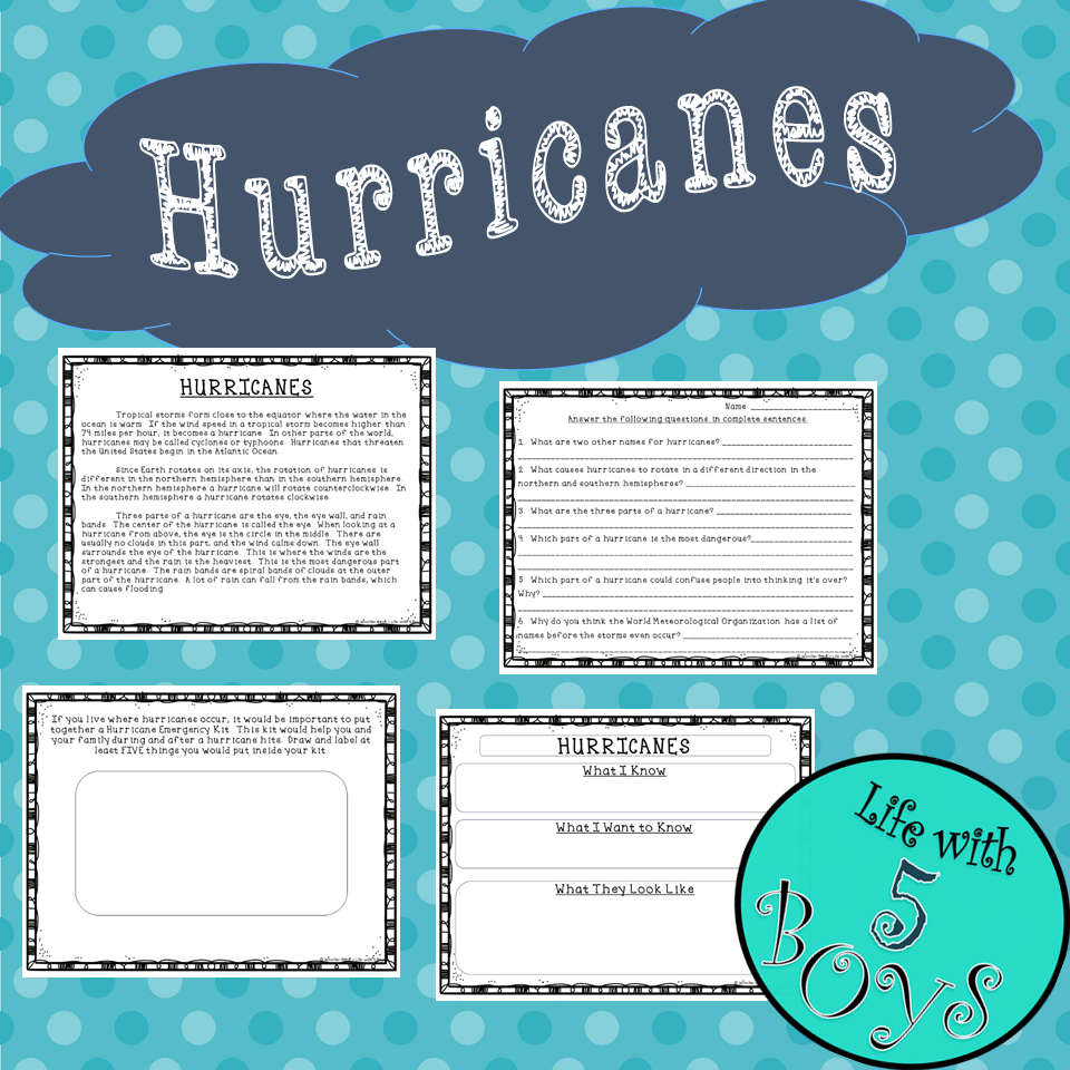 Hurricanes Reading Comprehension Activity Made By Teachers Hurricanes Reading Comprehension Activity Made By Teachers