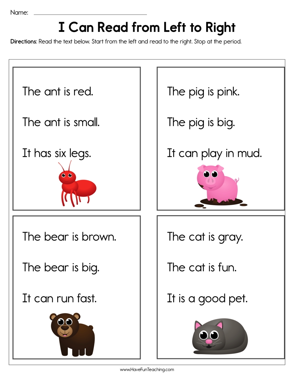 Phonics Worksheets CVC I Can Read Simple Sentences Short Vowel Kindergarten First Grade Etsy Denmark