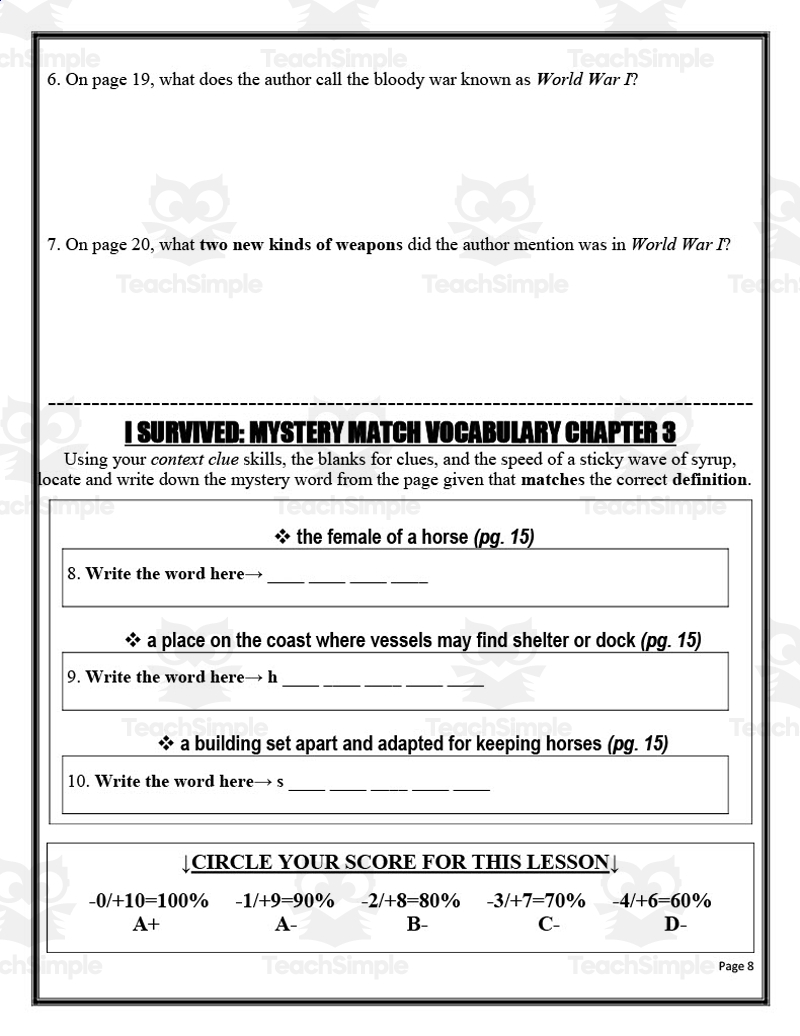 I Survived The Great Molasses Flood 1919 Book Study Unit By Teach Simple I Survived The Great Molasses Flood 1919 Book Study Unit By Teach Simple