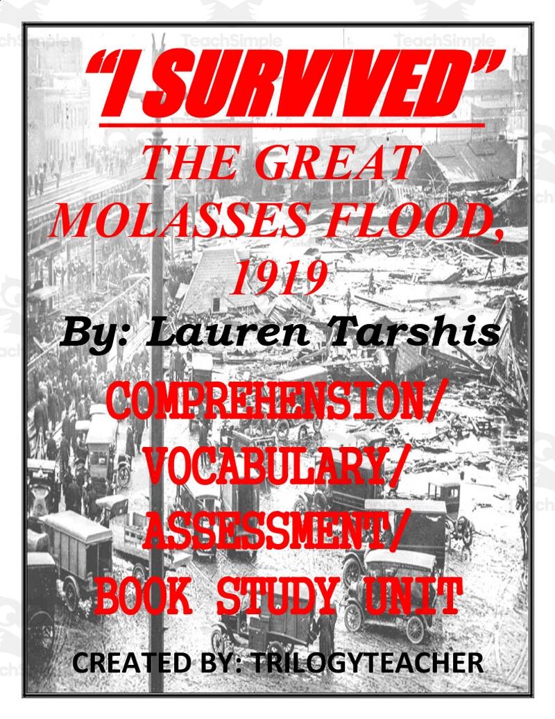 I Survived The Great Molasses Flood 1919 Book Study Unit By Teach Simple I Survived The Great Molasses Flood 1919 Book Study Unit By Teach Simple