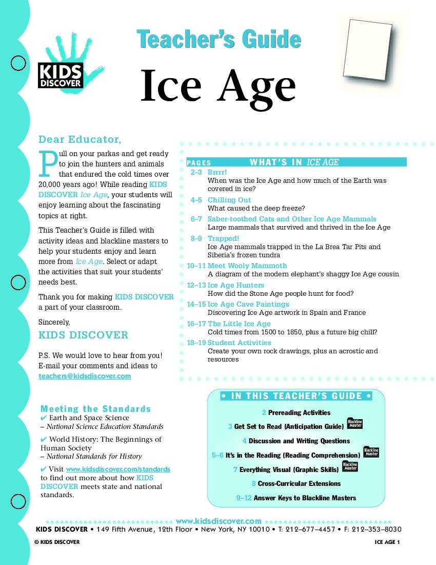 Ice Age Kids Discover Reading Activity About Ice Age ESL Worksheet By Ancient Mariner