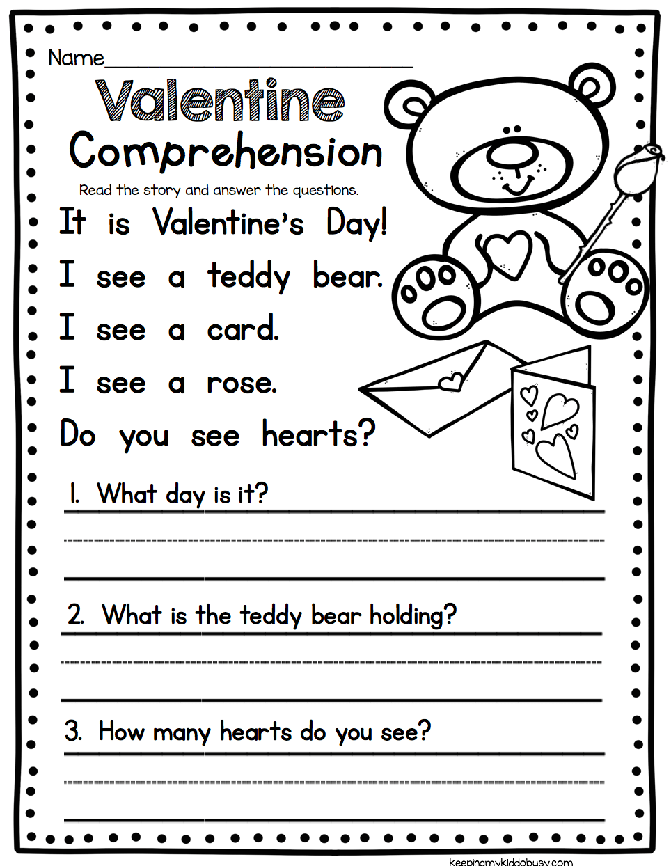 Valentine S Day Worksheets For Kindergarten And 1st Grade Mamas Learning Corner