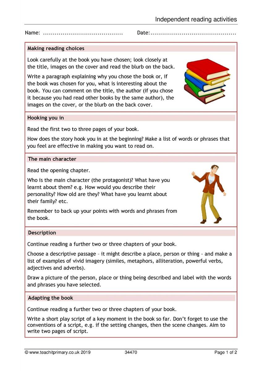 Independent Reading Activities