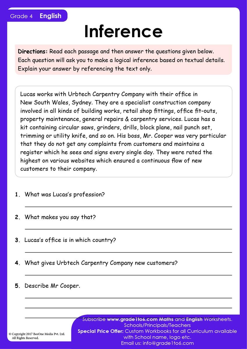 Making Inferences Worksheets And Activities