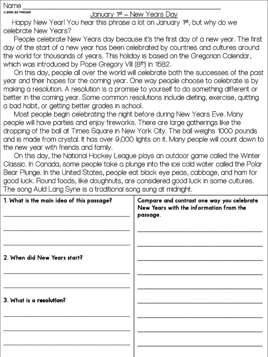 January Daily Nonfiction Reading Comprehension Passages Made By Teachers January Daily Nonfiction Reading Comprehension Passages Made By Teachers