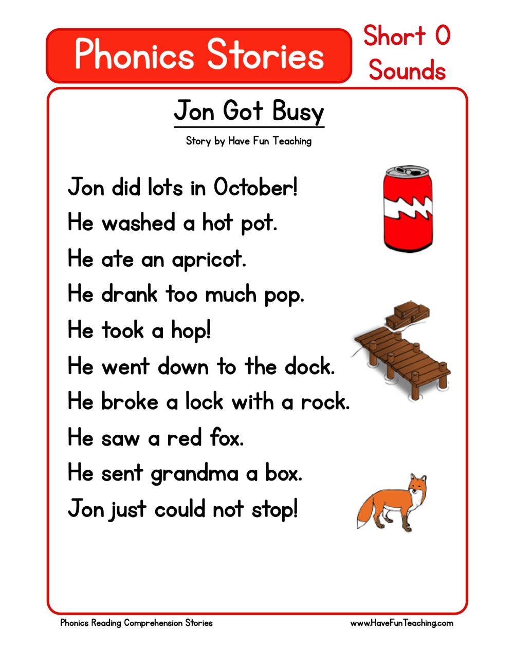 Jon Got Busy Phonics Reading Comprehension Story Worksheet Short Vowel O Sound Have Fun Teaching Pat And The Animals Phonics Reading Comprehension Story Worksheet Short Vowel A Sound Have Fun Teaching