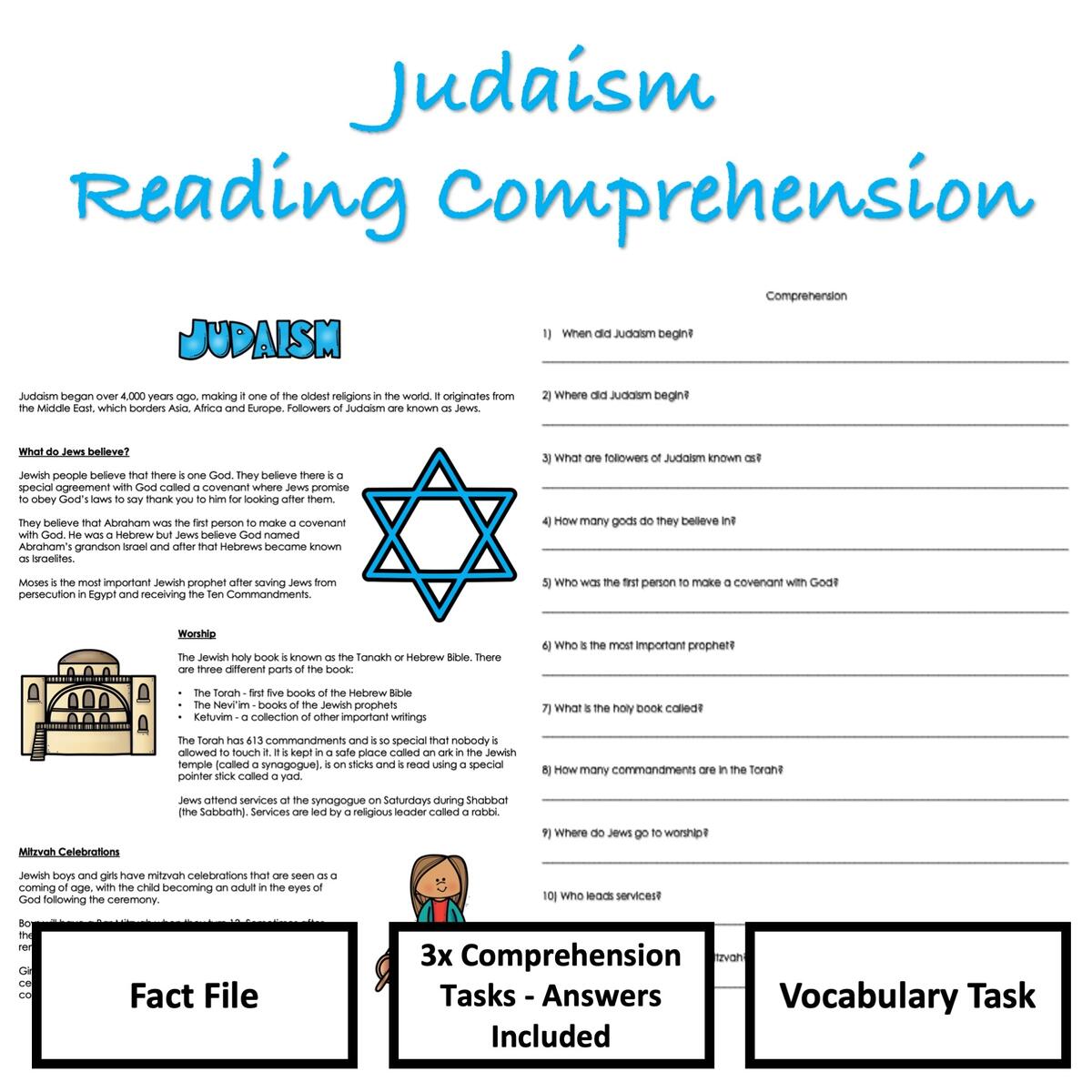 Judaism Reading Comprehension Teaching Resources