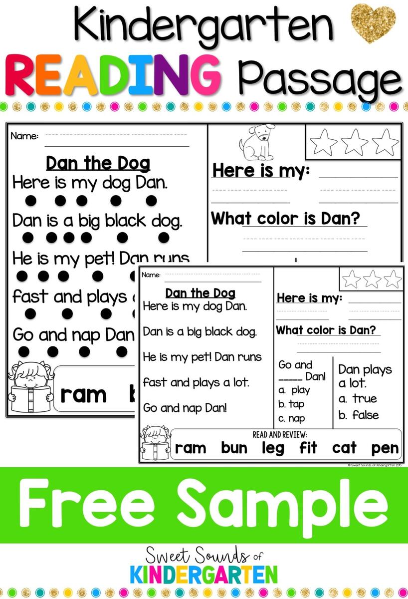 Kindergarten Comprehension Kindergarten Comprehension