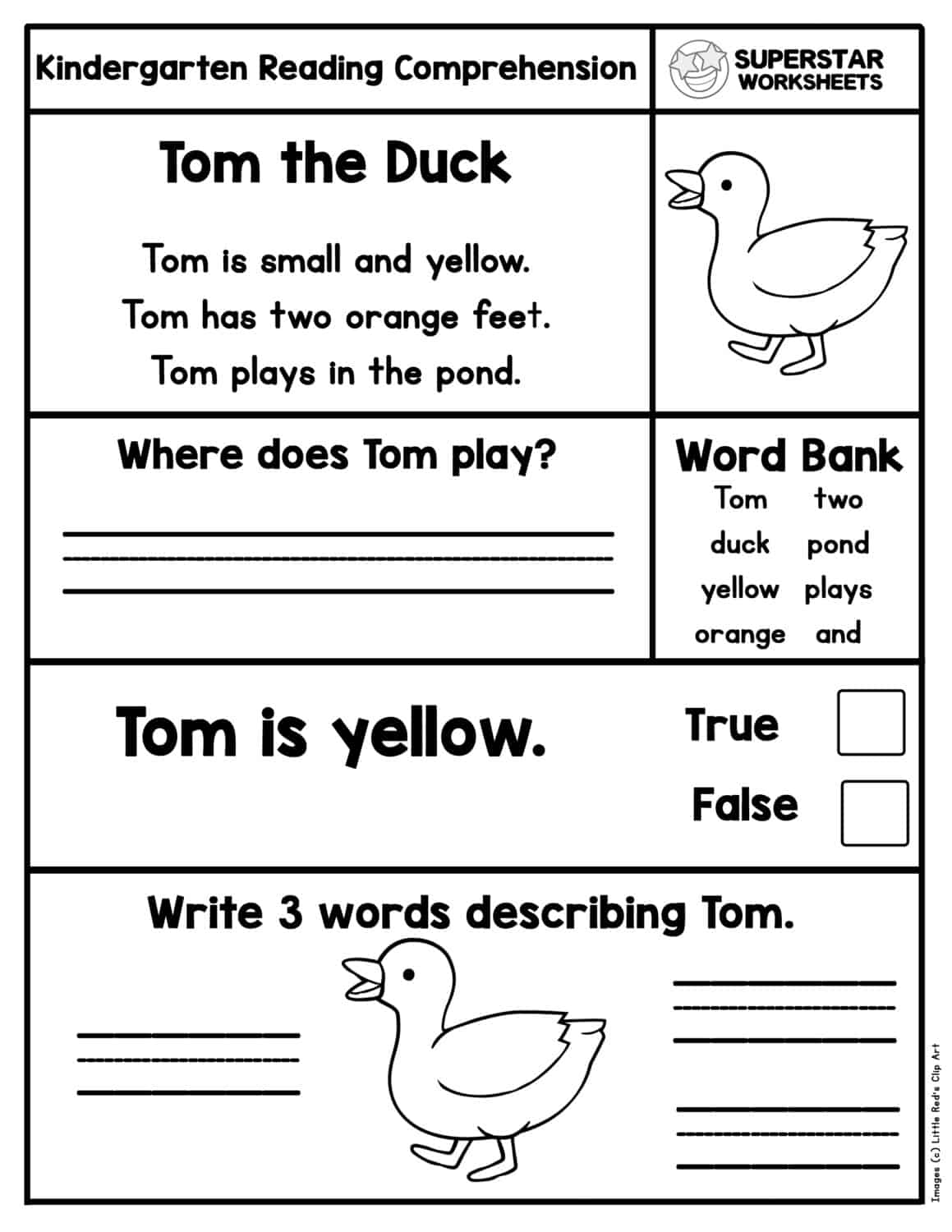 Kindergarten Reading Comprehension 34 Printables 16 Passages