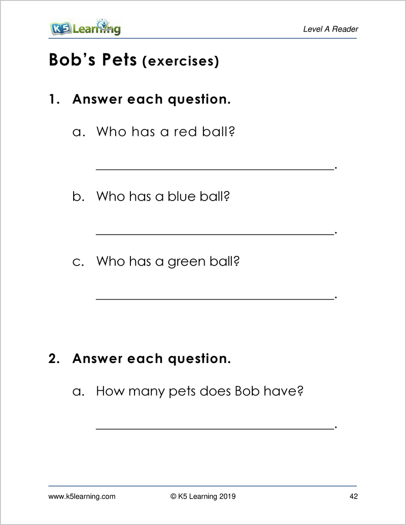Kindergarten Reading Comprehension Worksheets Free Printable Passages And Questions