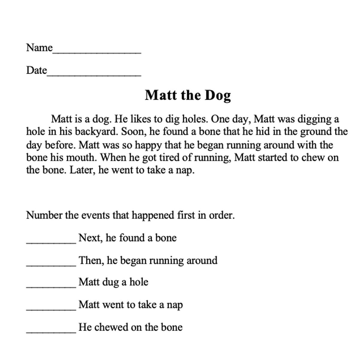 Kindergarten Short English Texts Reading Comprehension Passages Short Stories English Literacy