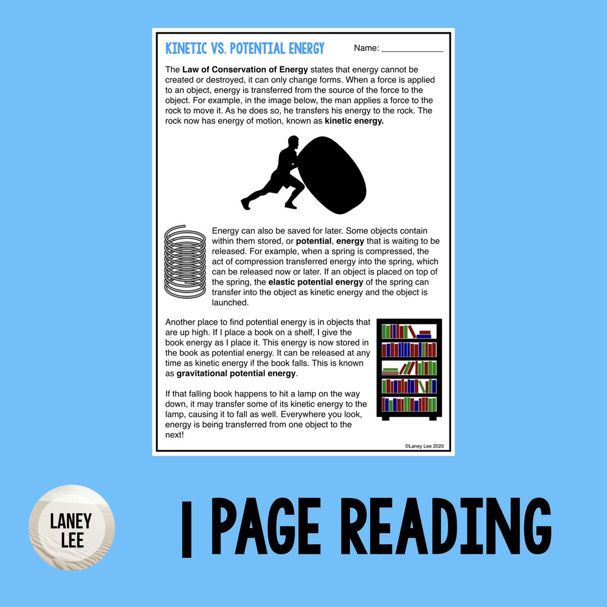 Kinetic Vs Potential Energy Reading Comprehension Worksheets Kinetic Vs Potential Energy Reading Comprehension Worksheets