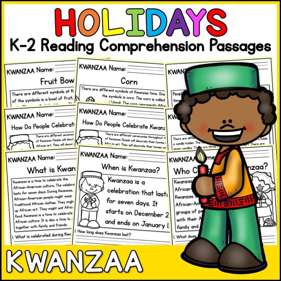 Kwanzaa Holidays Reading Comprehension Passages K 2 Made By Teachers