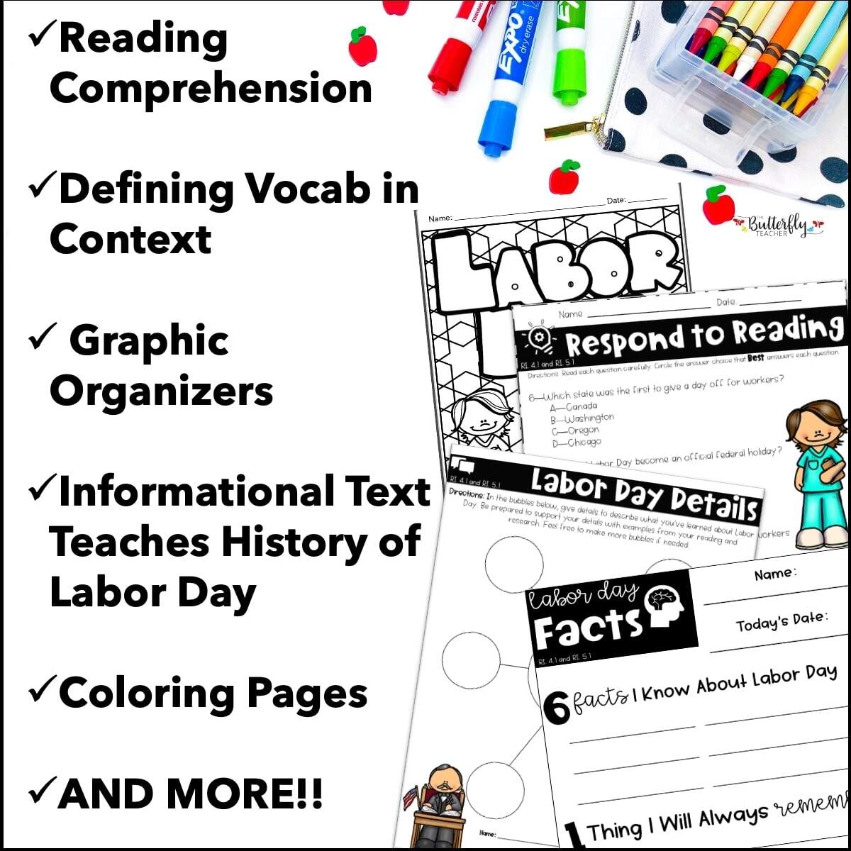 Labor Day Activities Reading Comprehension Vocabulary Fun Worksheets Labor Day Activities Reading Comprehension Vocabulary Fun Worksheets