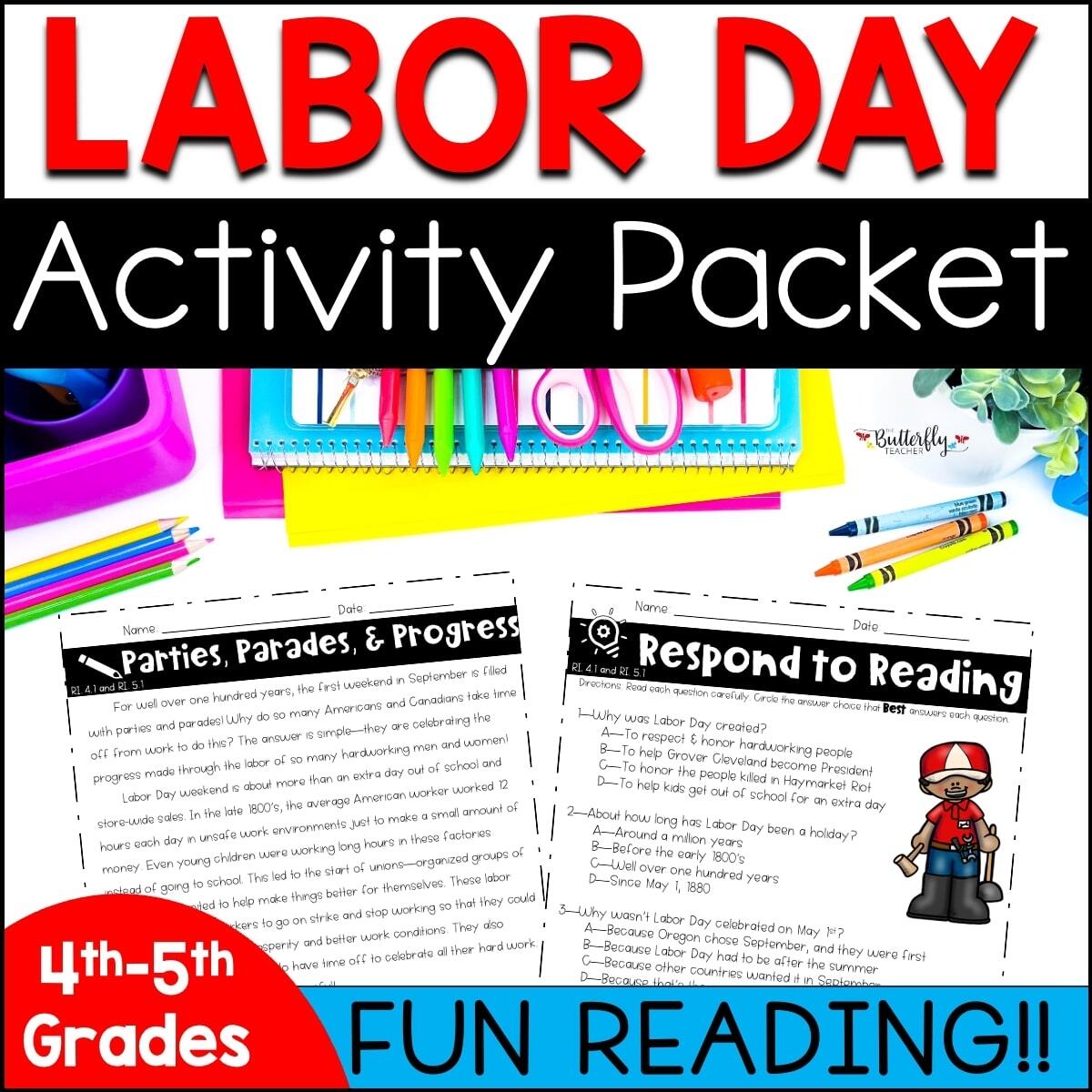 Labor Day Activities Reading Comprehension Vocabulary Fun Worksheets
