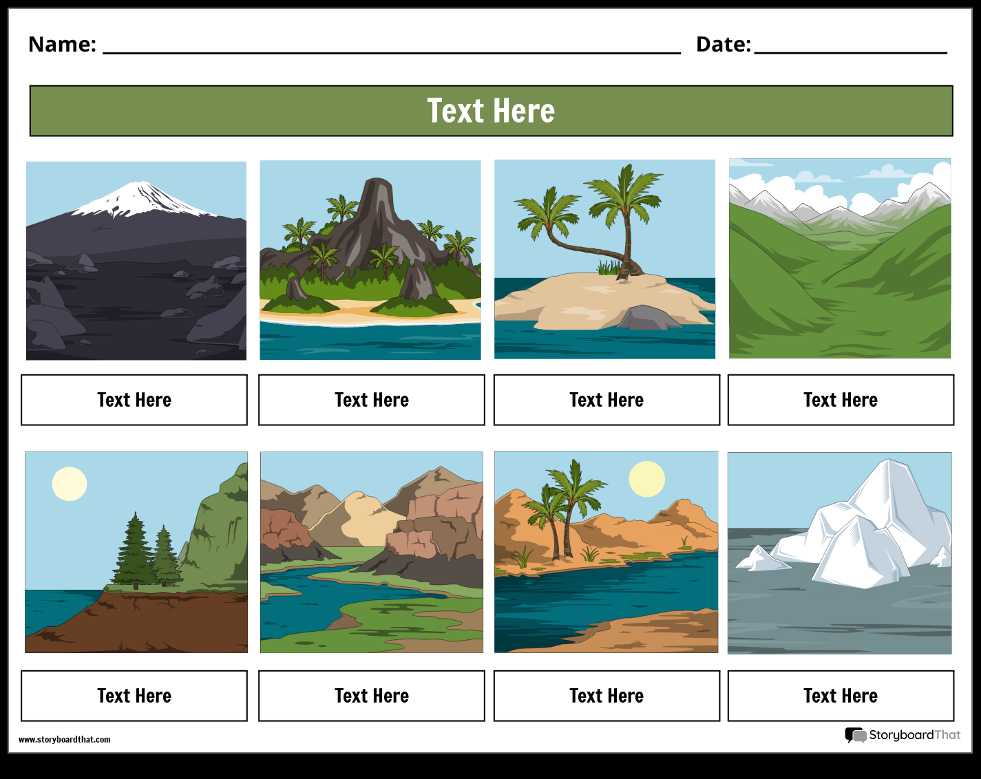 Landforms Worksheets Create With Storyboard That Landforms Worksheets Create With Storyboard That