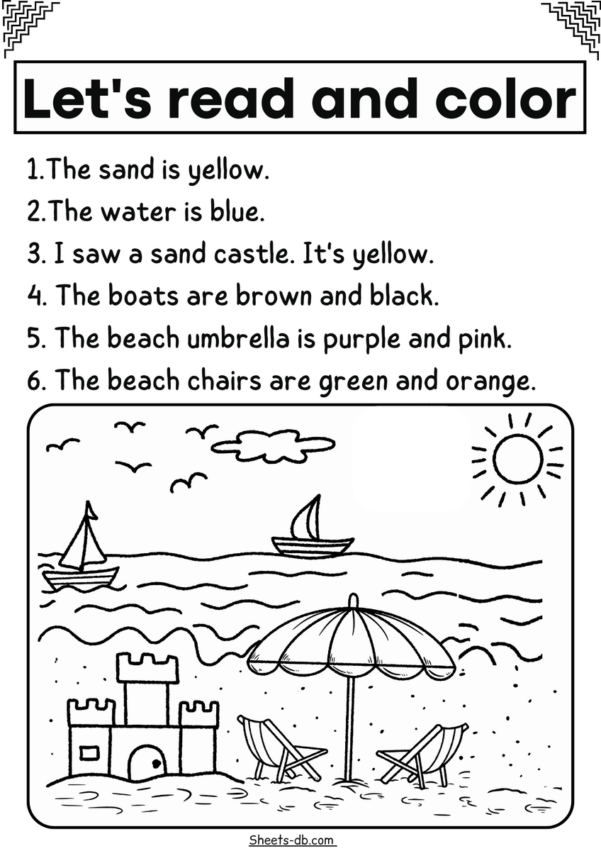 Let S Read And Color Sheets