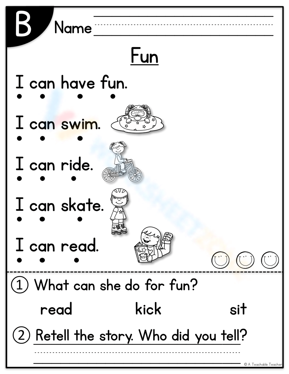 Level B Reading Comprehension Worksheets Level B Reading Comprehension Worksheets