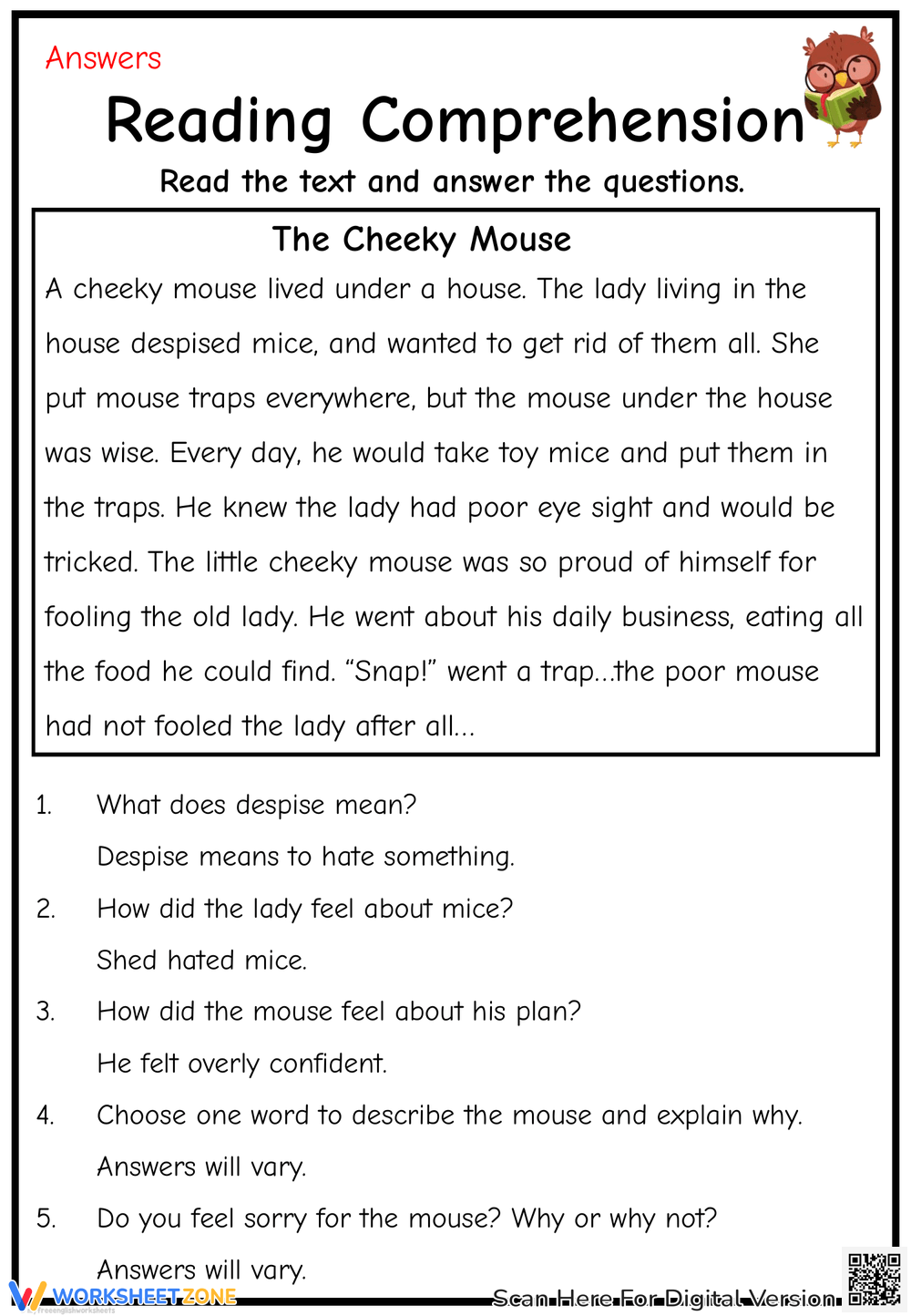 Level M Reading Comprehension Worksheets Printable