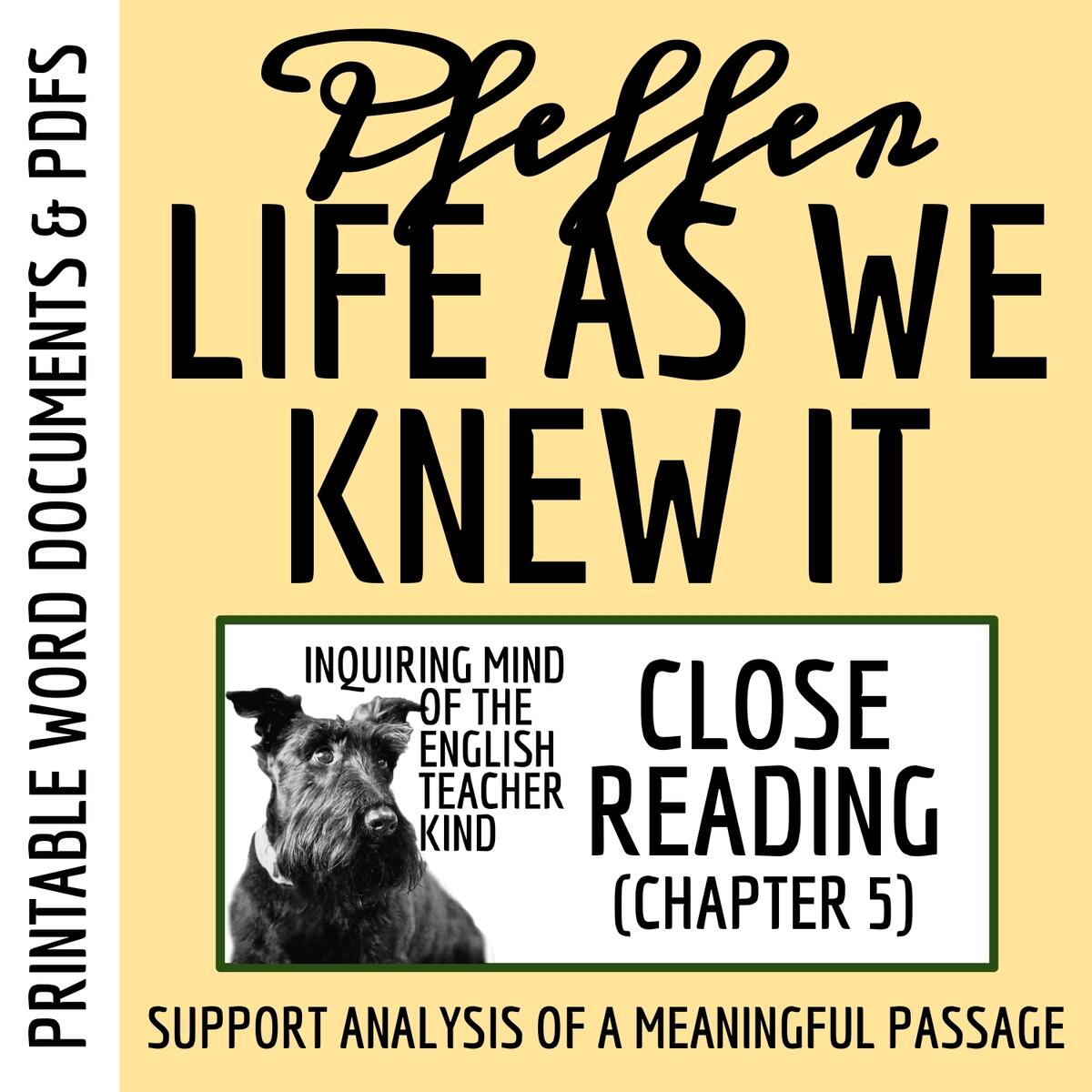 Life As We Knew It Chapter 5 Close Reading Inference Worksheet And Answer Key Made By Teachers Life As We Knew It Chapter 5 Close Reading Inference Worksheet And Answer Key Made By Teachers