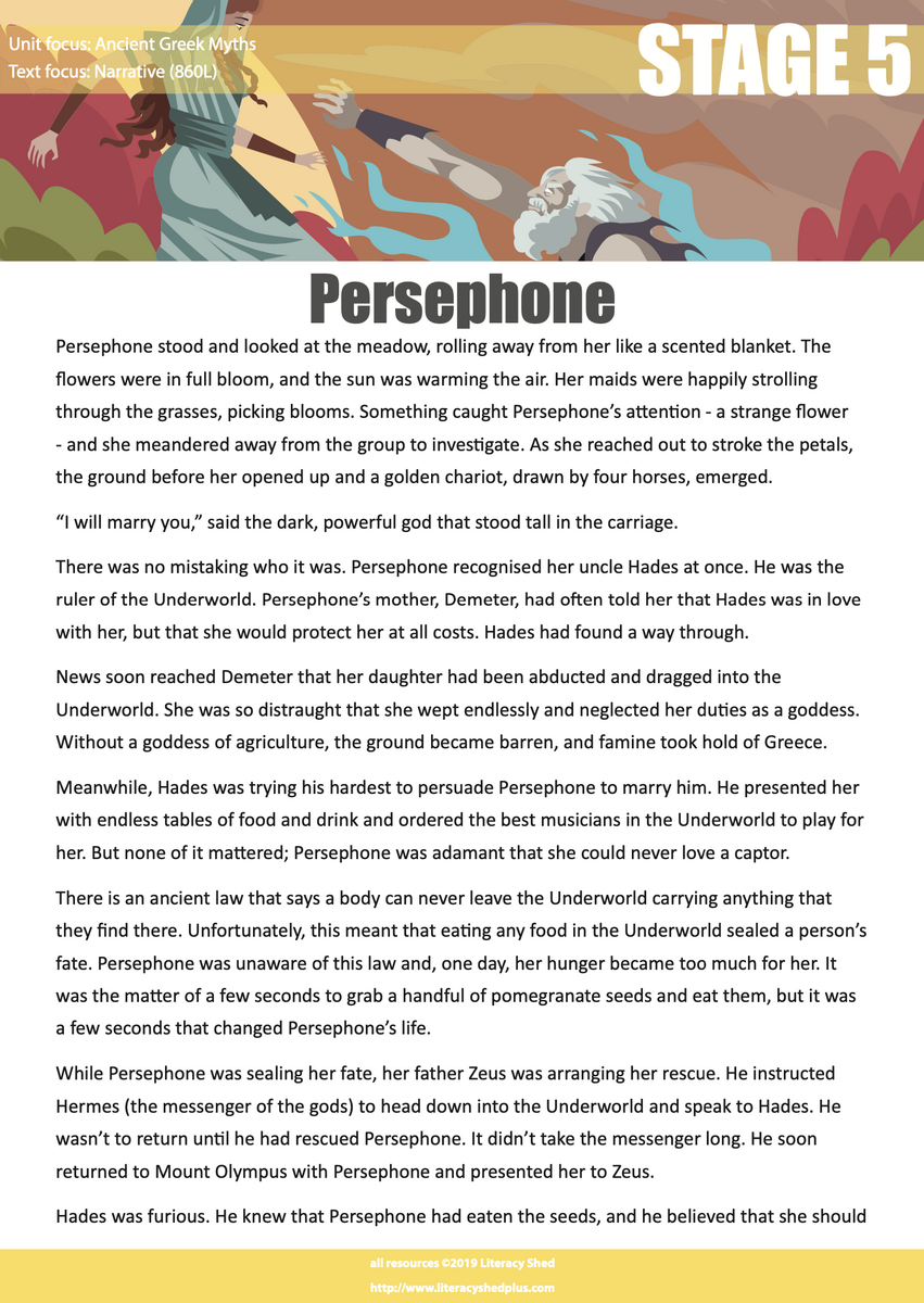 Literacy Shed Plus Traditional Greek Myths Worksheets Library Greek Mythology Packet By Teach Simple