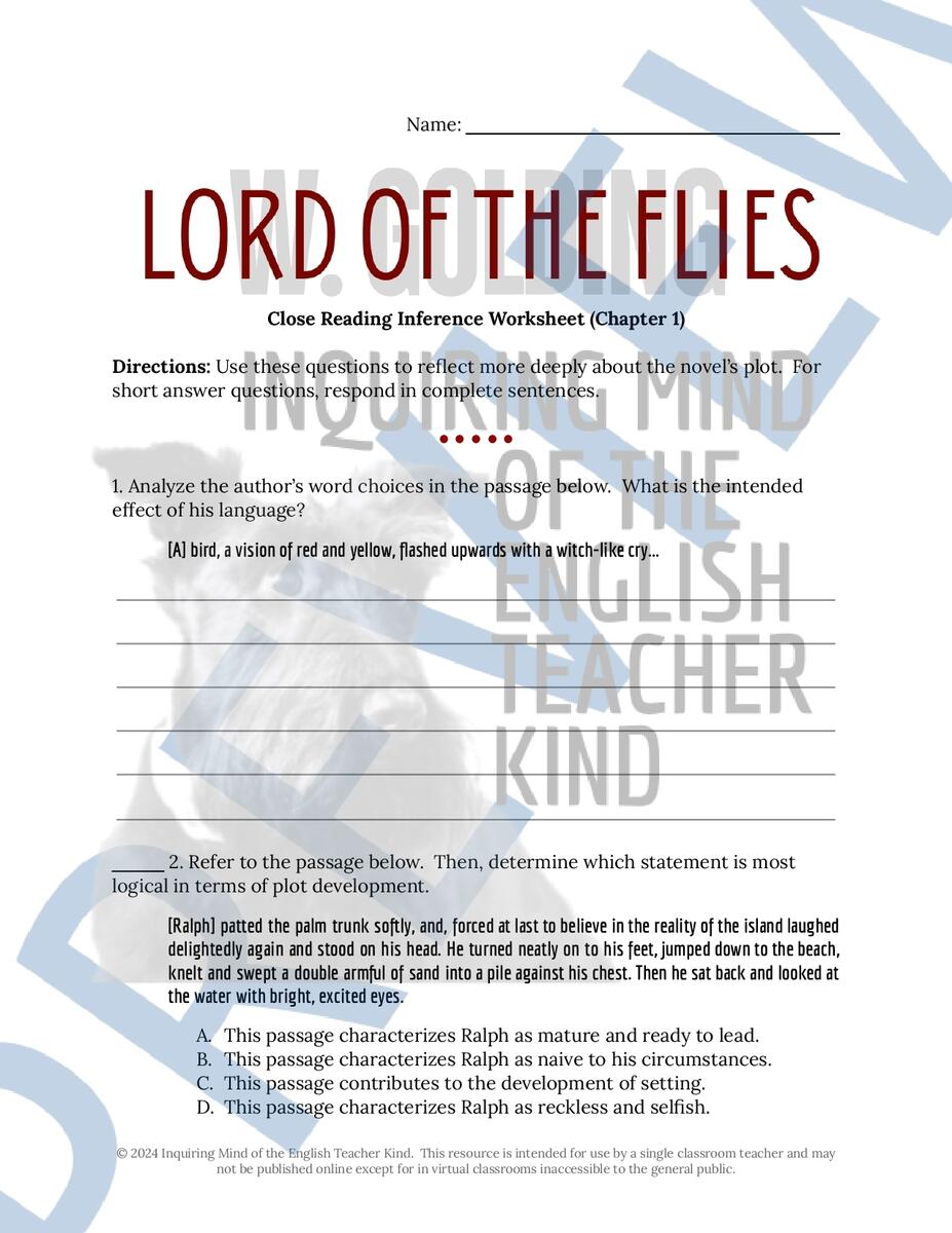 The Raven By The Brothers Grimm Close Reading Analysis Worksheet Made By Teachers
