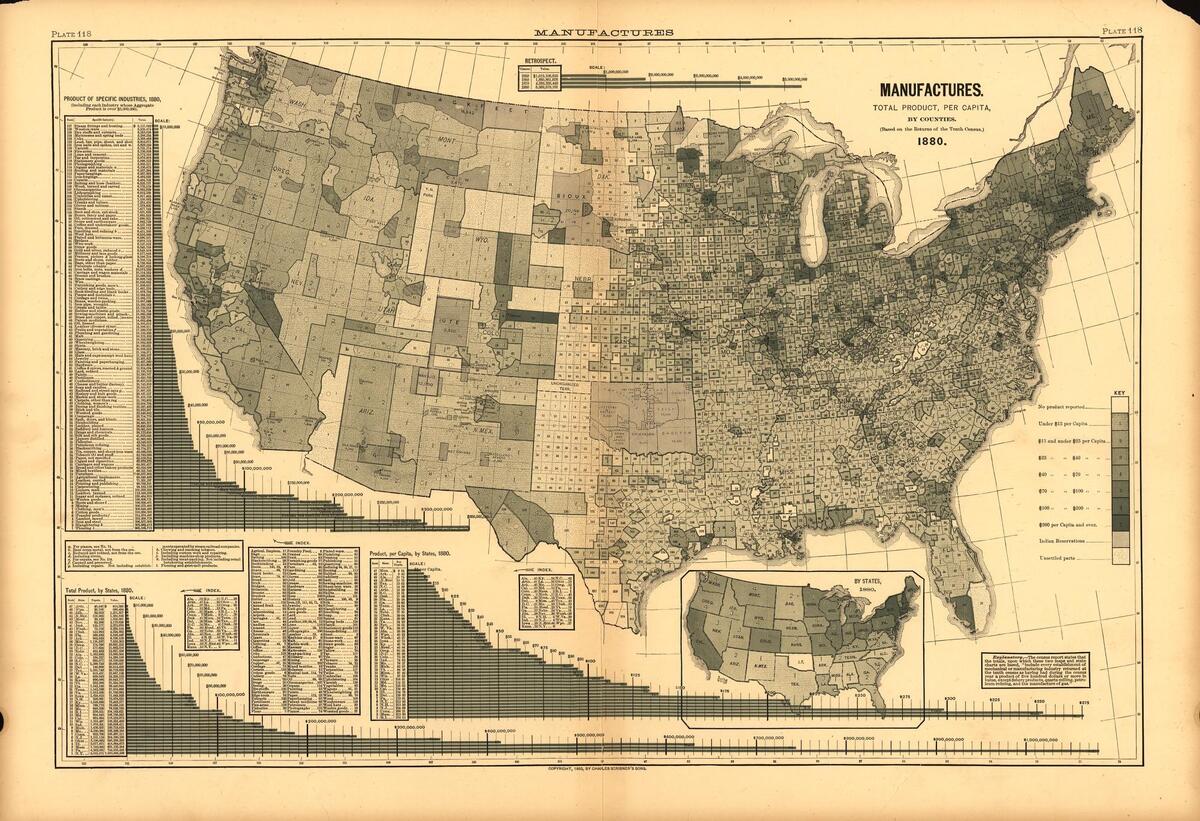 Made In America U S Manufacturing In Gilded Age Census Maps Worlds Revealed