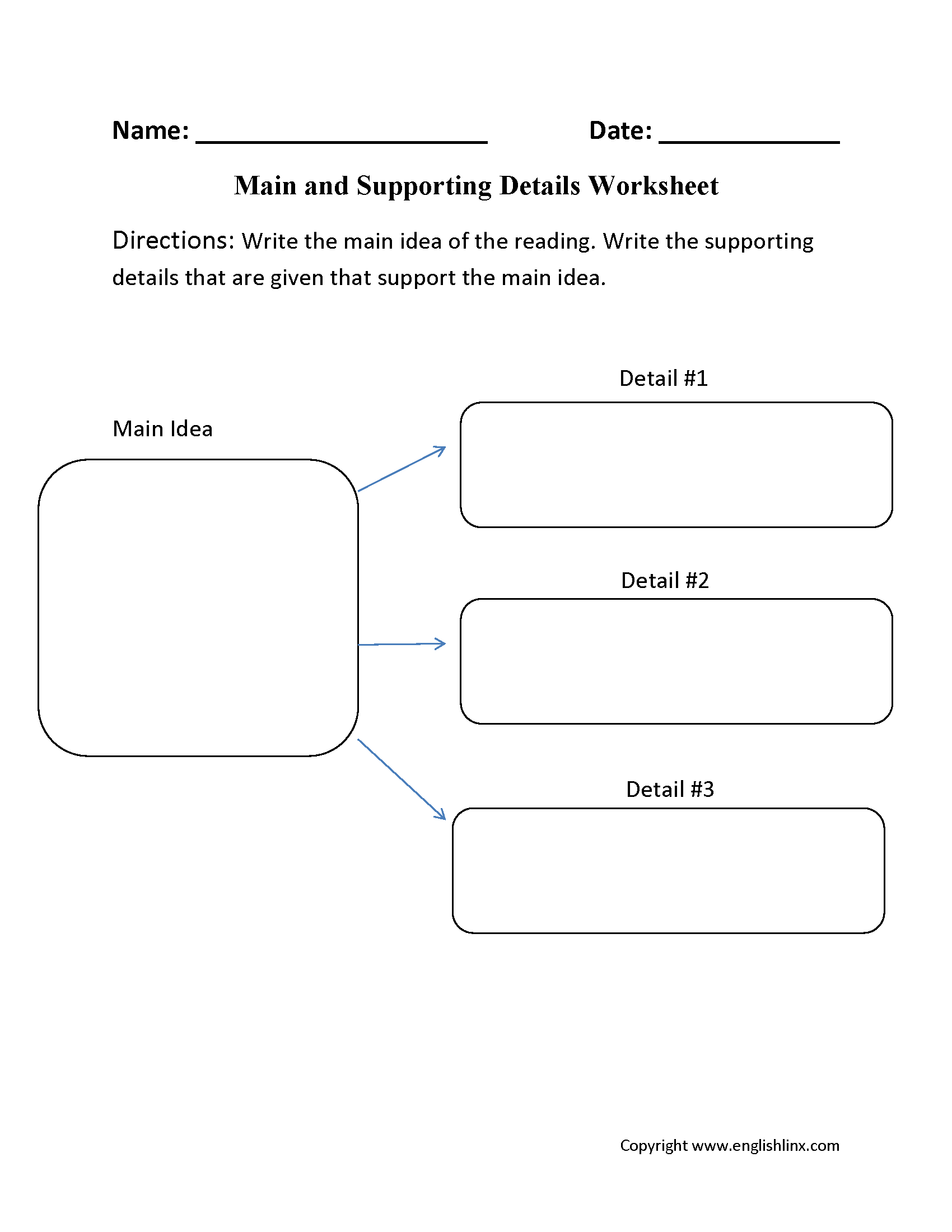 Main Idea Worksheets ReadingVine