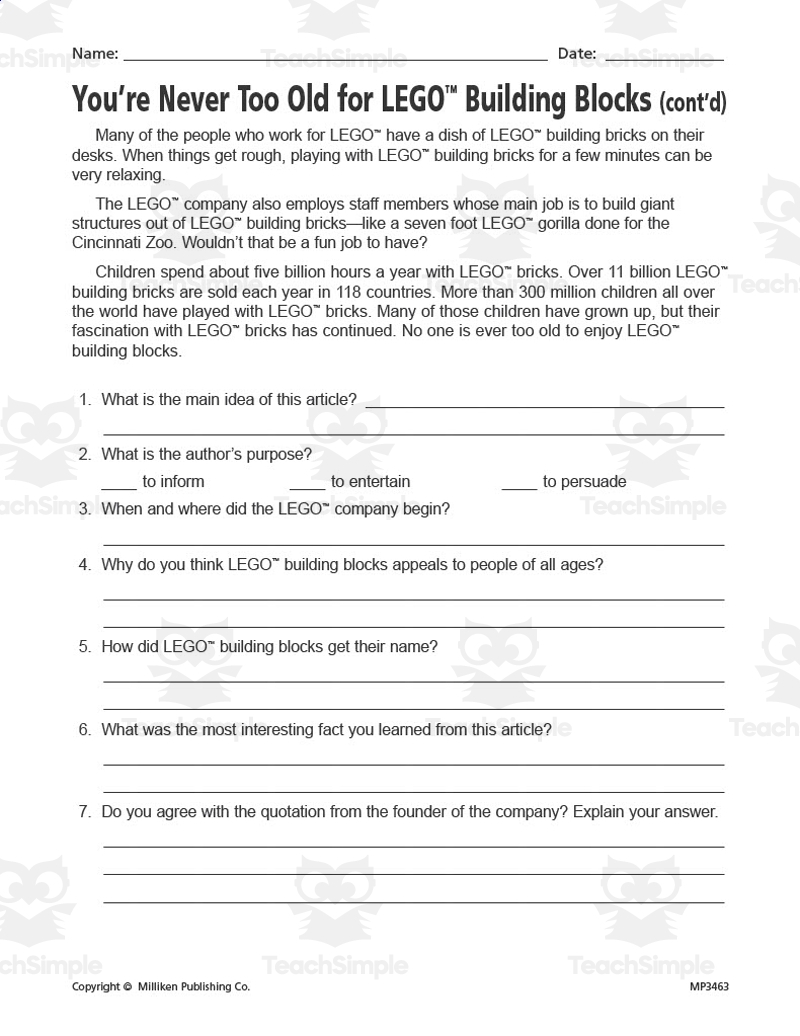 Main Ideas CCSS RI 5 2 Supplemental Worksheets For The Common Core By Teach Simple Main Ideas CCSS RI 5 2 Supplemental Worksheets For The Common Core By Teach Simple