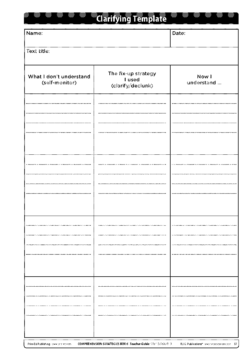 Make Sense Of Comprehension With A Clarifying Strategy RIC Publications