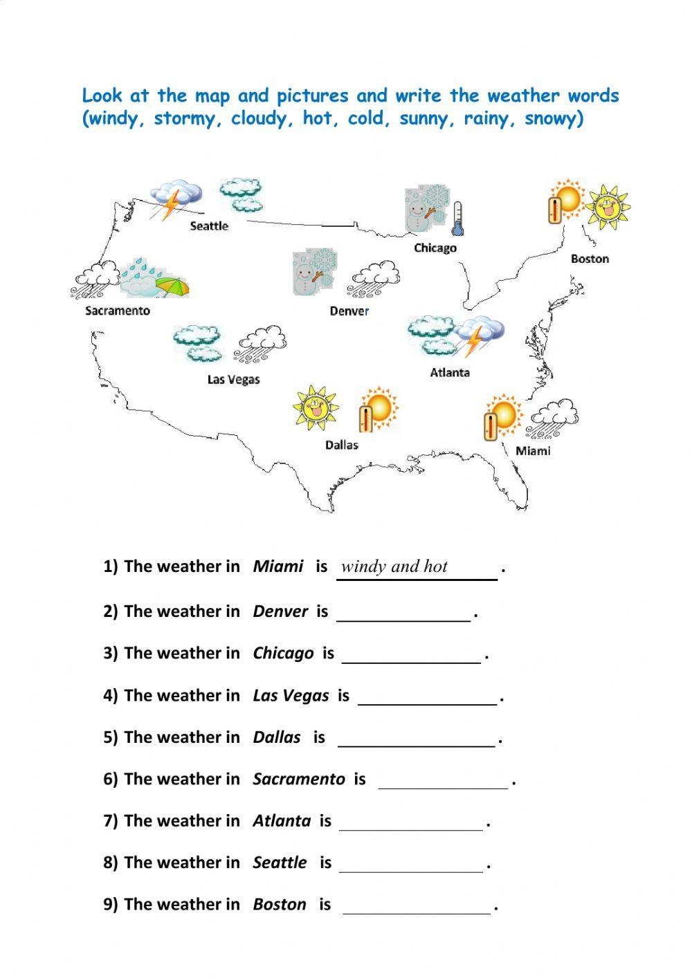 Map And Weather Worksheet Worksheets Library