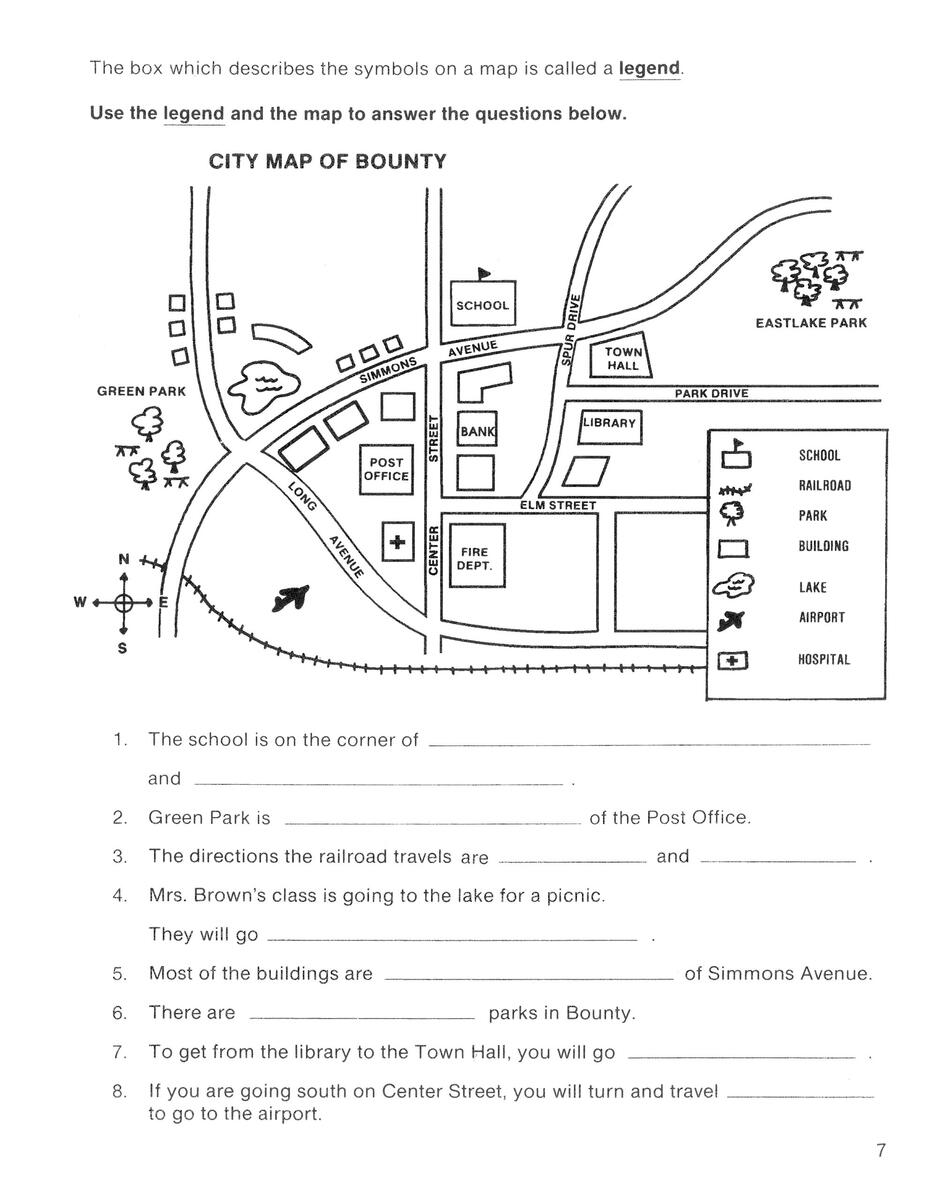 MAP SKILLS Compass Map Symbols And Legends Activities Made By Teachers