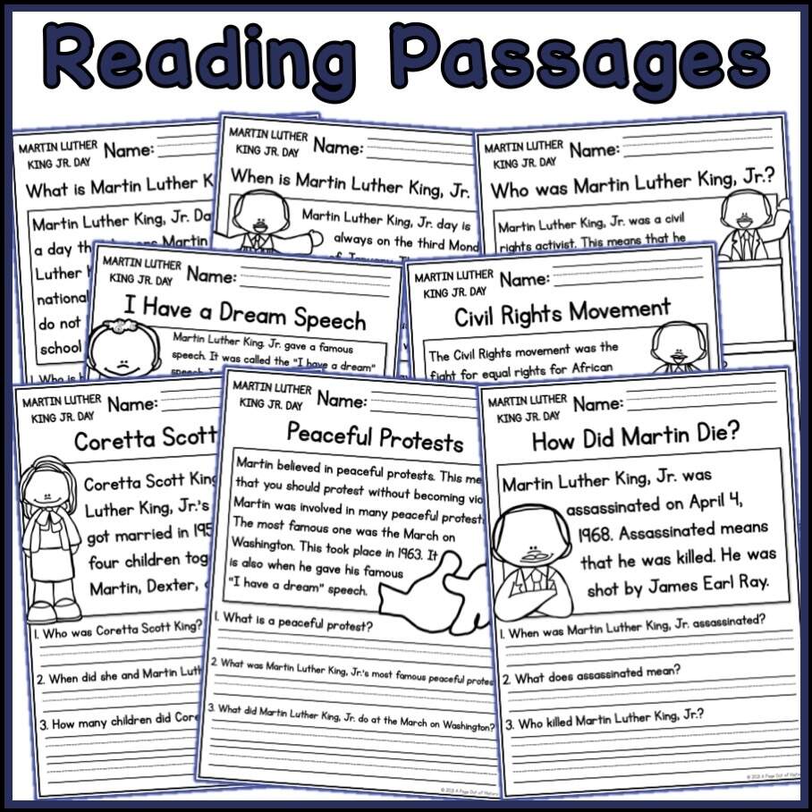 Martin Luther King Jr Day Holidays Reading Comprehension Passages K 2 Made By Teachers Martin Luther King Jr Day Holidays Reading Comprehension Passages K 2 Made By Teachers