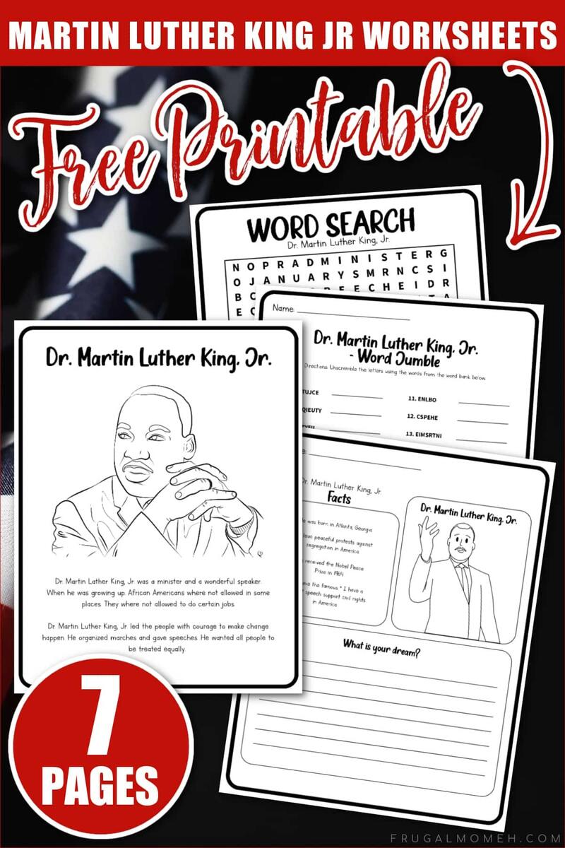 Martin Luther King Jr Worksheets Free Printables Frugal Mom Eh Martin Luther King Jr Worksheets Free Printables Frugal Mom Eh