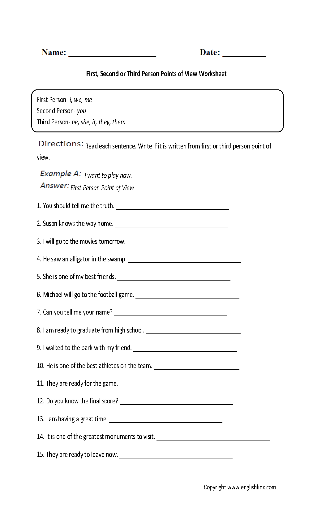 Master Point Of View With Engaging Worksheets Improve Narrative Perspective Skills