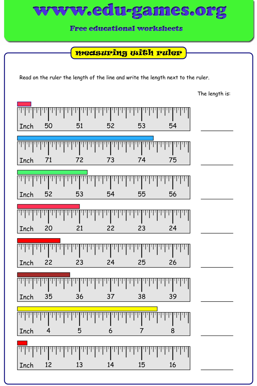 Measurement With Ruler Worksheet Maker Edu Games Printable Mm Ruler Inches Ruler K12 Math Worksheets