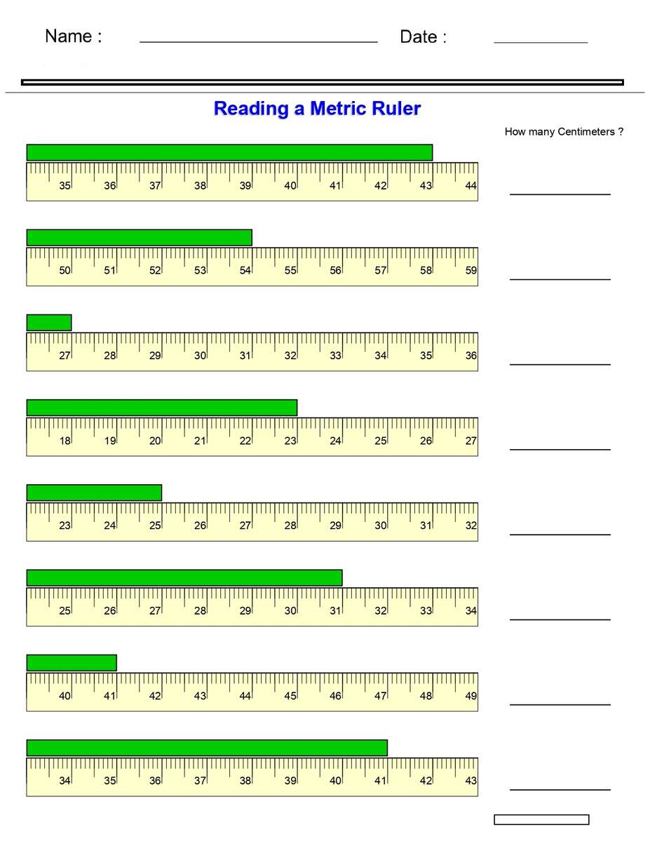 Measurement Worksheets Reading A Metric Ruler Worksheets Made By Teachers