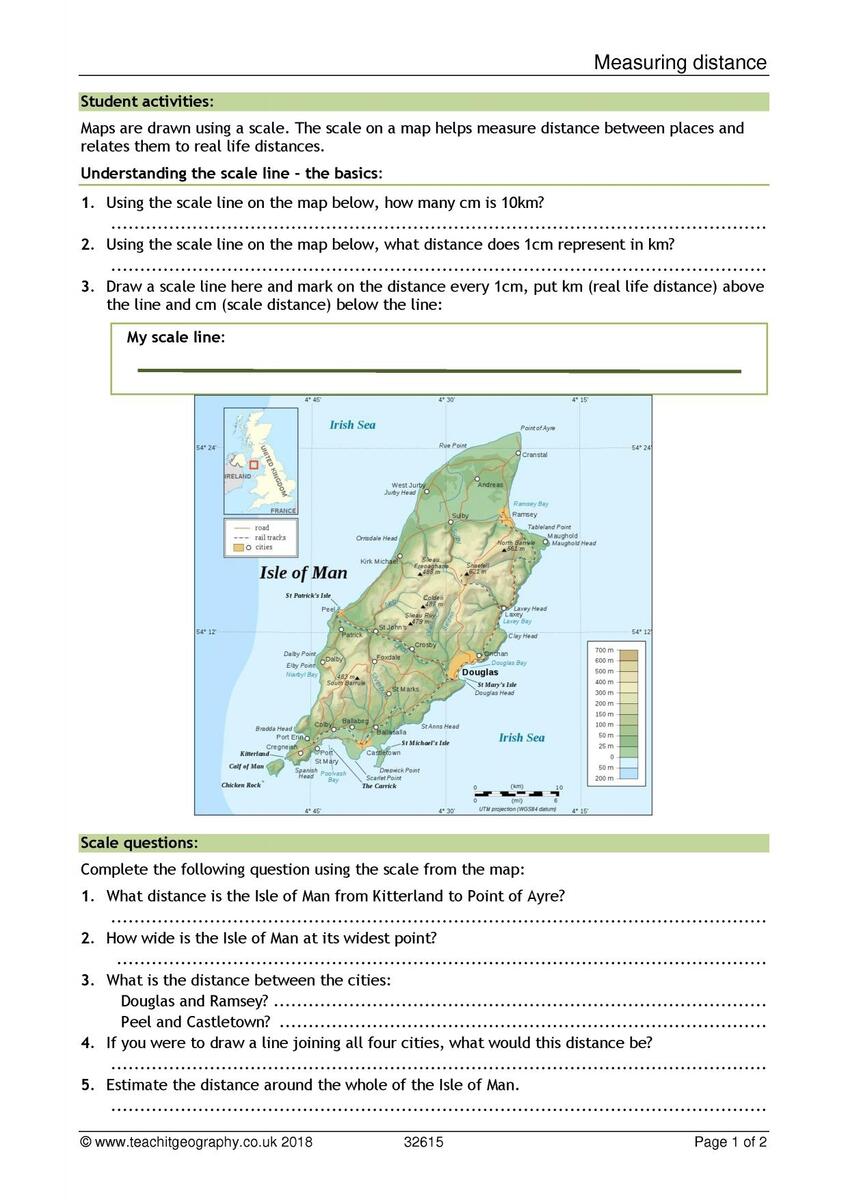 Measuring Distance And Scale KS3 Geography Teachit