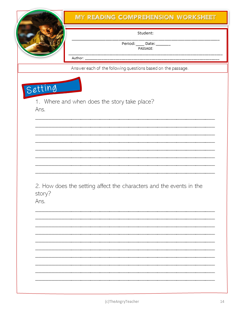MIDDLE SCHOOL READING COMPREHENSION QUESTIONS TASK CARDS AND WORKSHEETS Classful MIDDLE SCHOOL READING COMPREHENSION QUESTIONS TASK CARDS AND WORKSHEETS Classful