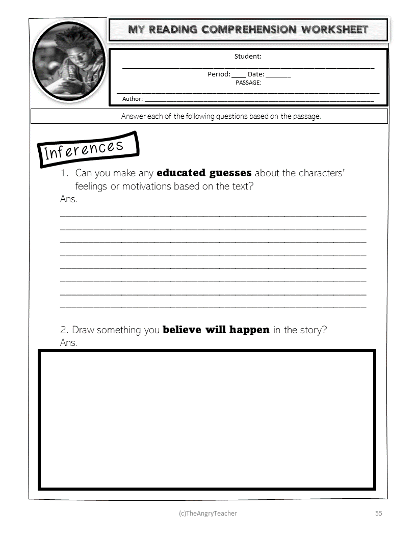 MIDDLE SCHOOL READING COMPREHENSION QUESTIONS TASK CARDS AND WORKSHEETS Classful